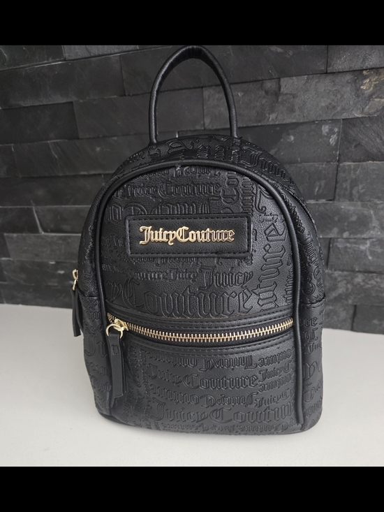 Juicy Couture Handbags - Juicy Couture Black Embossed Mini Backpack